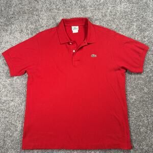 Lacoste Polo Mens 6 XL Red Crocodile Logo Preppy Rugby